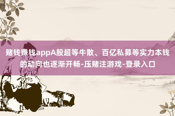 赌钱赚钱appA股超等牛散、百亿私募等实力本钱的动向也逐渐开畅-压赌注游戏-登录入口