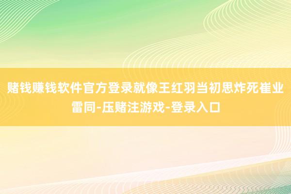 赌钱赚钱软件官方登录就像王红羽当初思炸死崔业雷同-压赌注游戏-登录入口