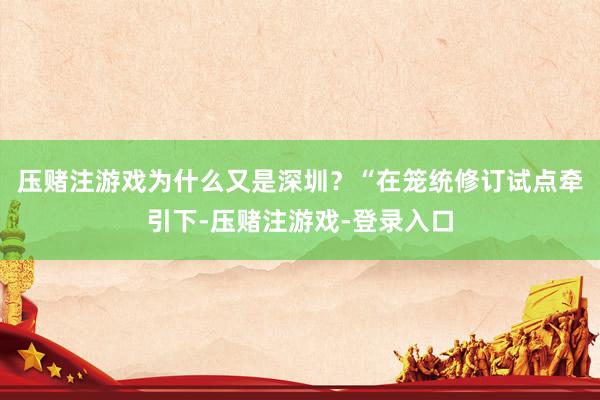 压赌注游戏为什么又是深圳？“在笼统修订试点牵引下-压赌注游戏-登录入口