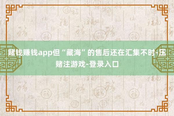 赌钱赚钱app但“藏海”的售后还在汇集不时-压赌注游戏-登录入口