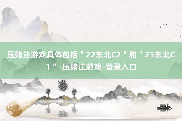 压赌注游戏具体包括＂22东北C2＂和＂23东北C1＂-压赌注游戏-登录入口